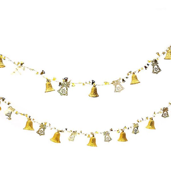 

christmas decorations 1pc hanging bell decoration bells and flower ornament for tree home window wall (gold 71 in1