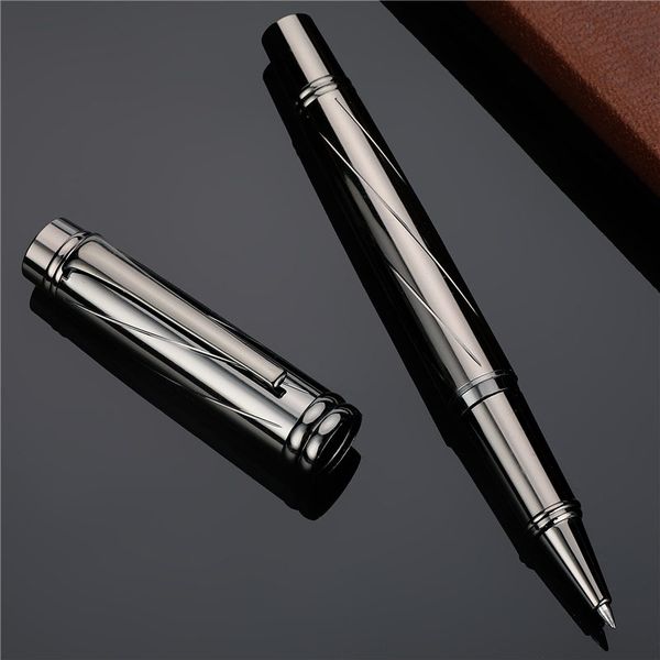 

luxury silver plating ballpoint pen metal ball pens for school vulpen stationery plume penna stilografica vulpen boligrafo 373223, Blue;orange