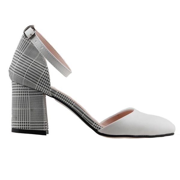 

ayakland 111012-347 5 cm heel women 's plaid sandals shoes, Black