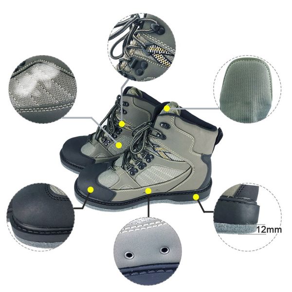 

fly fly wakens wading upstream утечка водой обувь почувствуйте 12 ногтей подошва кожа верхний рок кружева обувь fmd3 bbynvw