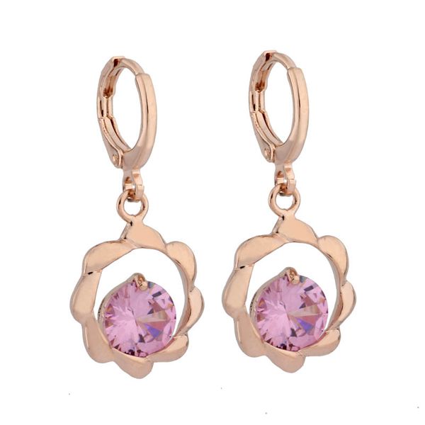 

new trend 2022 drop round earrings 585 rose gold patterned cute dangle earrings women wedding fashion jewelry, Silver