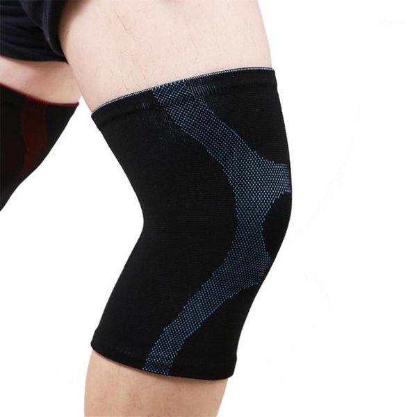 

1pc knee pad wrap breathable elastic knitted compression leg warmer protector knee wrap sports safety1, Black;gray