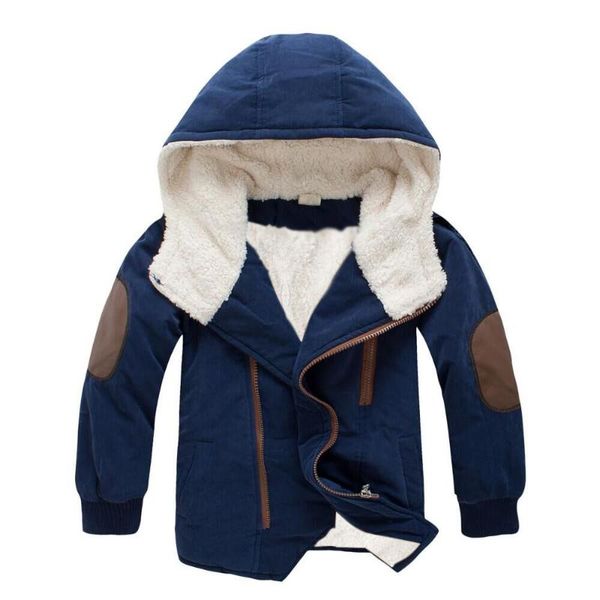 

down coat 3-11y boys jackets & coats 2021 cotton cashmere warm hooded girl thick fur outwear children's girls winter clothes, Blue;gray