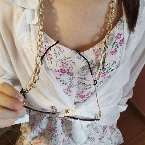 

fashion women punk hip hop acrylic metal eyeglasses chain halter glasses cord sunglasses neck chain lanyard accessory h jlleee