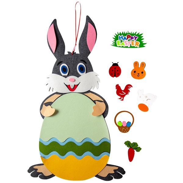 

creative easter bunny diy pendant egg decoration home ornament accessories handmade diy funny felt toy vtky2300
