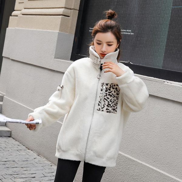 

women's fur & faux coat women winter mid-length zipper turn-down collar wide-waisted casual fashion jacket 2021, Black