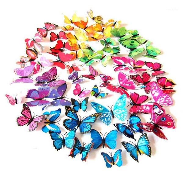 

decorative flowers & wreaths 2021 12pcs 3d pvc butterfly art design artificial decorations decal wall sticks stickers home decor diy room ma