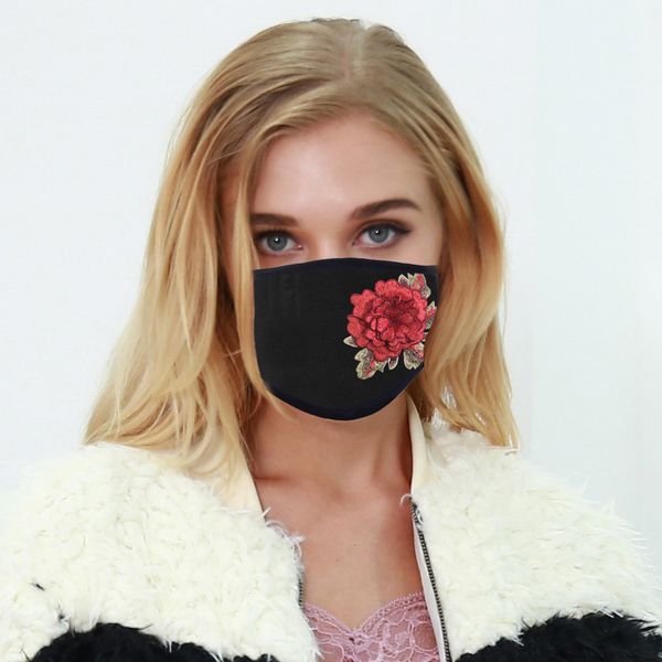 

women popular embroidered cloth face fashion mask dust-proof anti-spray washable reusable masks 4 styles for choose
