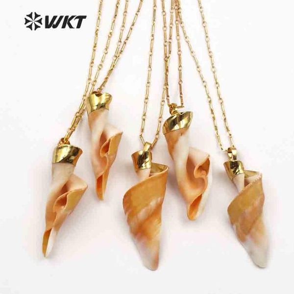 

wt-jn050 wkt natural shell necklace wild coast jewelry cute torch shape sea shell pendant with 18inch link chain wholesale 10pcs, Silver