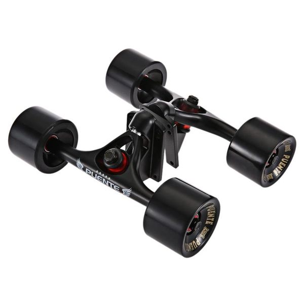 

skateboarding puente 2pcs/set skateboard truck with 70 x 51mm skate wheel riser pad bearing hardware accessory installing tool for