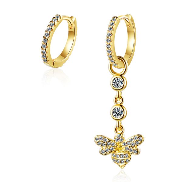 

eh575 beautiful japanese and korean style long style cool air earrings designed by small bees for girlfriend, Silver