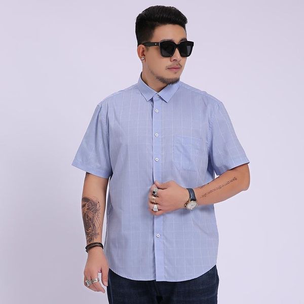 

men's casual shirts 2021 men super large fashion male cotton oversized formal summer shirt short sleeve plus size 8xl 7xl 6x, White;black