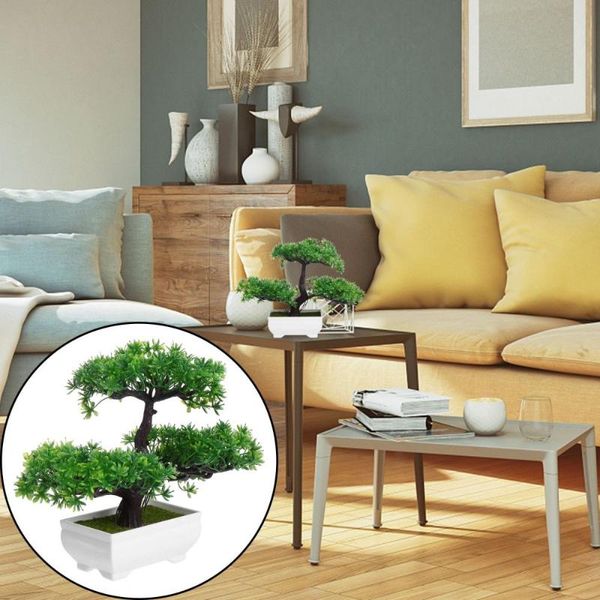 

fake plant decor fake potted plant simulated guest-greeting pine bonsai