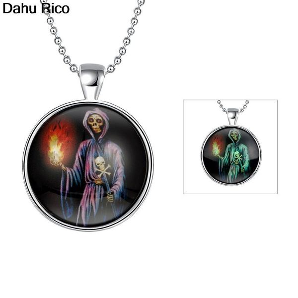 

pendant necklaces fluorescence night lightening halloween pendentif collier glass orecchini pendenti transparent silve dahu rico, Silver