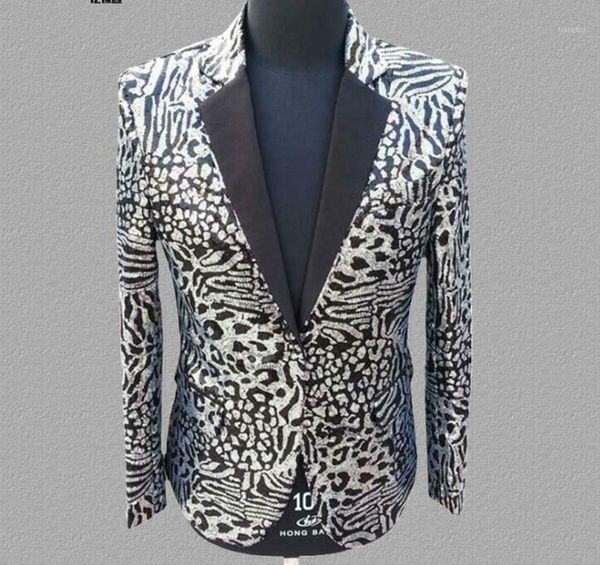 

mens sequins lapel one button blazer stage show costume dress coat chic bling plus size custom made new 20211, White;black