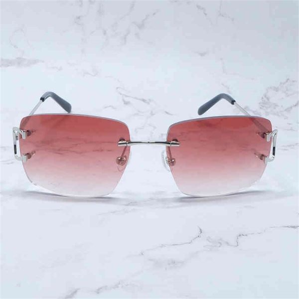 

70% off clearance online big square sunglasses rimless mens men sunglass glasses women decoration shades, White;black