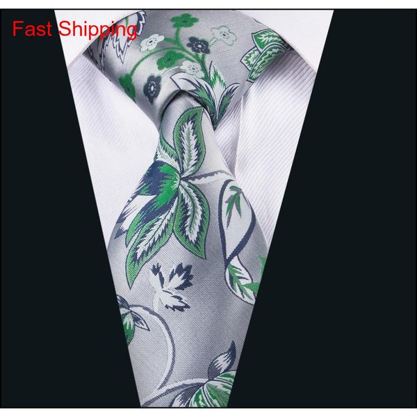 

china silk ties men silve and green beautiful neckties handkerchief cufflinks set for formal casu qylmoq beauty888, Black;blue