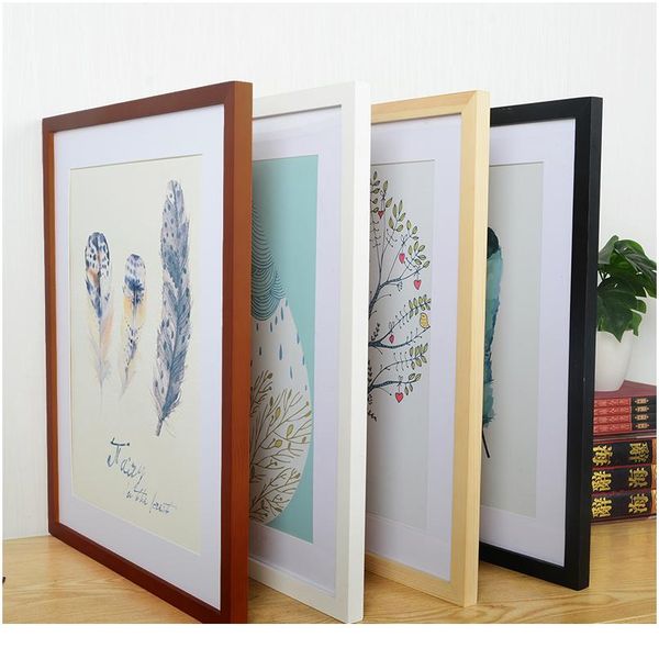 

a4 a3 деревянная рамка черно-белый цвет фоторамки для стены искусства кадры фото рамки для картинки wal bbyyxl