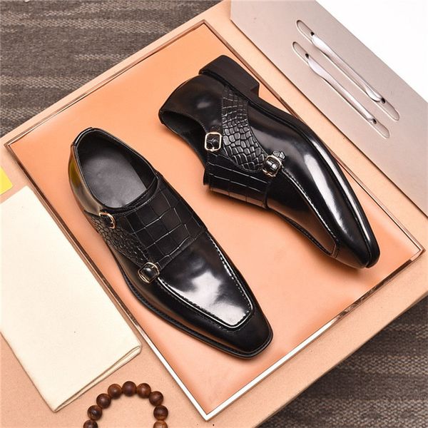 

19fw men formal shoes bowknot wedding dress male flats gentlemen casual slip on shoes black patent leather red suede loafers bonsin