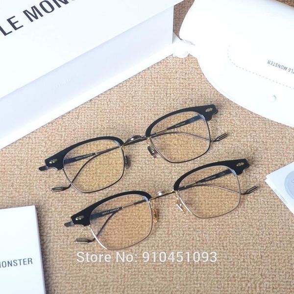 

korean brand gentle square pure titanium optical glasses frame men vintage eyeglasses myopia eye glasses frames spectacle frames1, Black