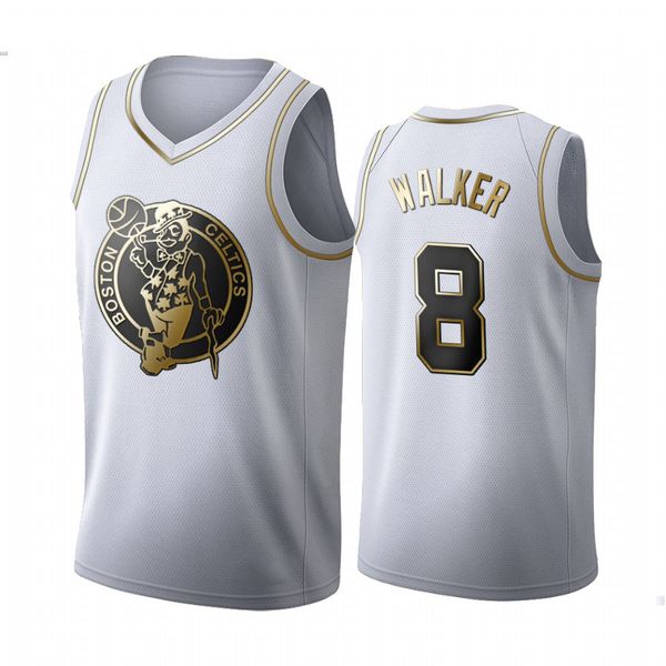 

2021 new basketball jersey 8 walker color white gold size s-xxl, Black;red