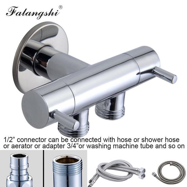 

g1 / 2 дюймовый аксессуар для ванной комнаты двухместный выпускной кран клапан двойной контроль угловой клапан для биде sprease wmttdv