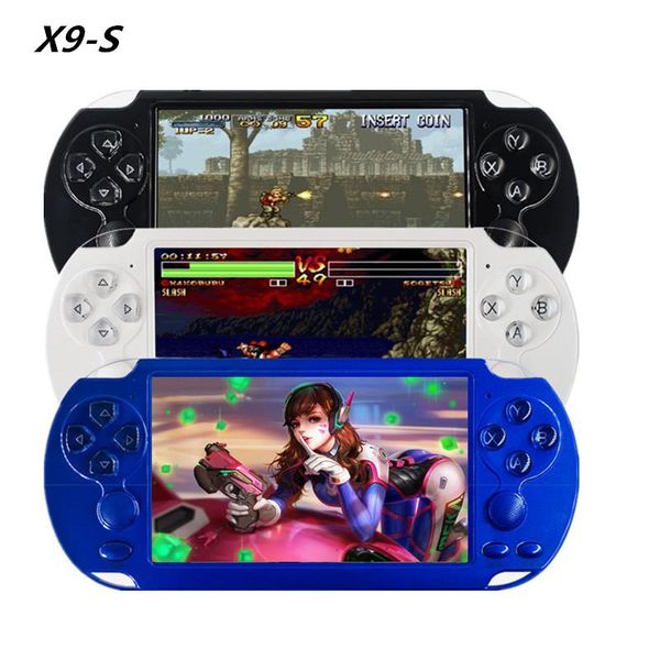 

5.1 inch handheld game player 8gb rom portable retro x9 plus player built-in 10000 games mp3 movie camera