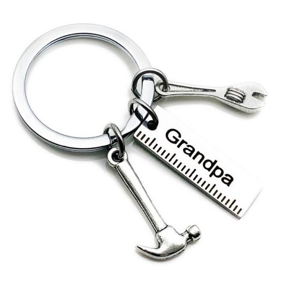 

fashion keychain dad pendant grandpa dad pendant new tools keyring keychain gift for father day pendant keychain ing, Slivery;golden