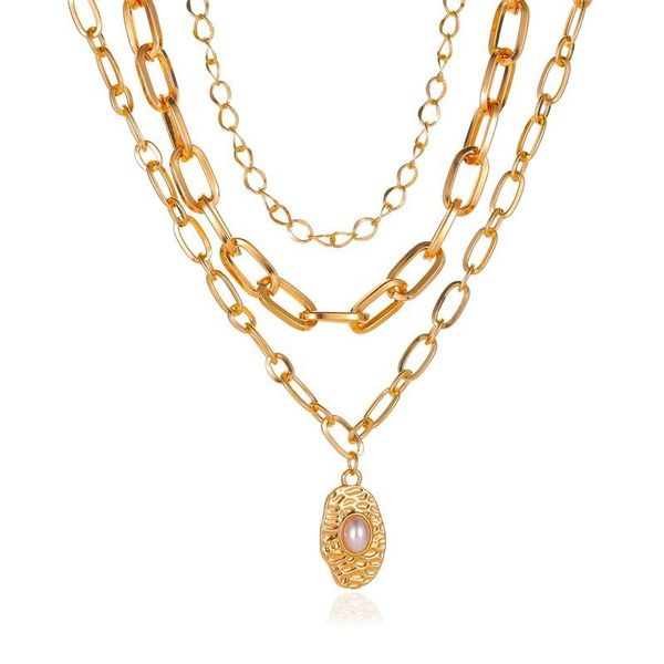 

necklace for women 2020 gold chain necklace cross-border thick chain stacked hip-hop accessories for female, Silver