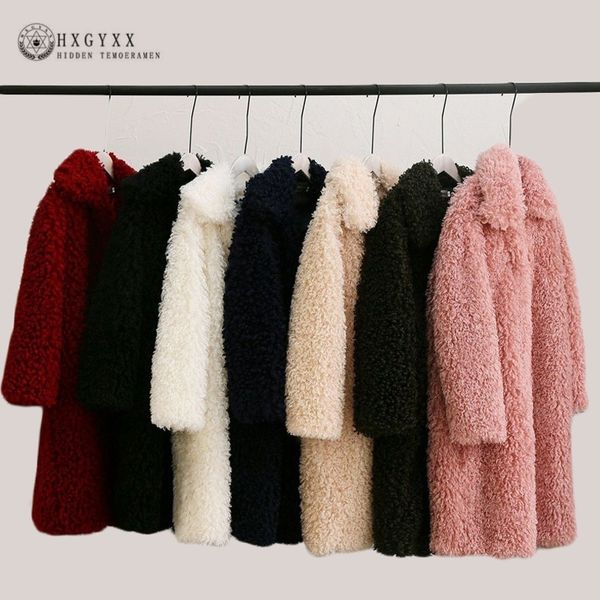 

fluffy long faux fur coat women winter fake fur jacket pink coat female thick warm streetwear cardigan outerwear t200915, Black