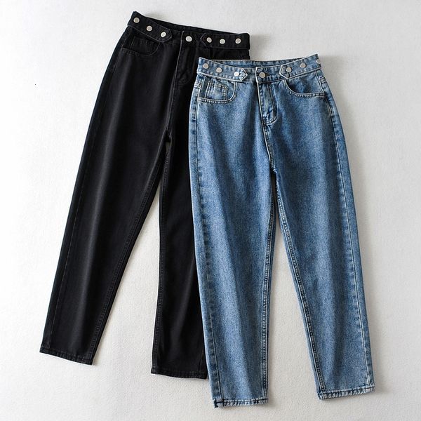 

2021 new cm066- autumn style versatile high waisted slim loose harem daddy pants casual jeans women europe and america jig7, Blue