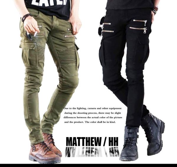 

men's jeans casual pants straight zipper fashionable and handsome campus b001, Blue