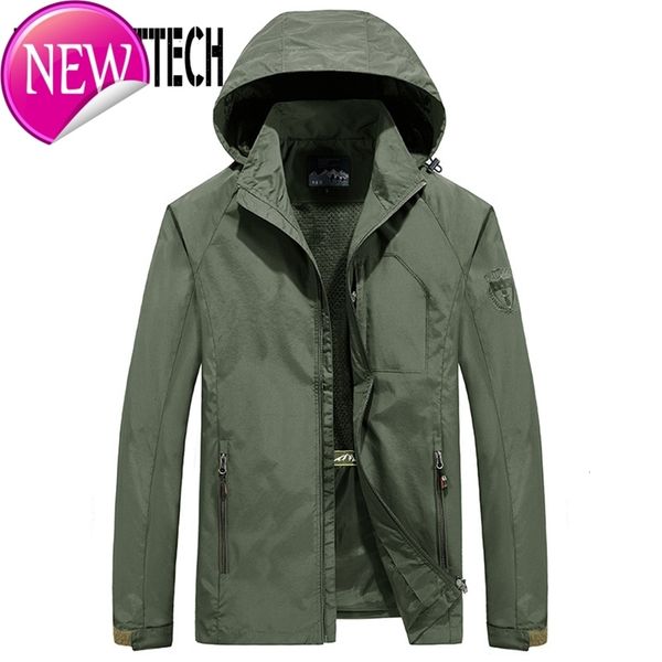 

men's thin jacket male autumn casual army tactics bomber jacket men windbreaker hooded jackets waterproof quick dry, Black