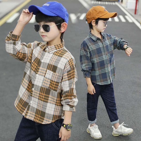 

boys' color inch spring and autumn 2020 cotton children's long sve men's shirt, White;black