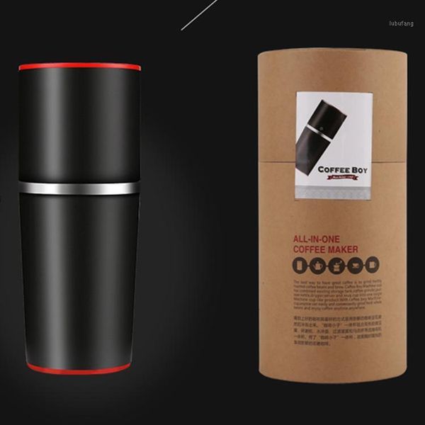 

portable manual coffee maker with coffee bean grinder all in one machine stainless steel machine cafetiere cafetera1