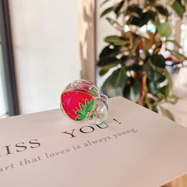 

2020 new korea style simple cute hairpin watermelon strawberry grapefruit fruit hair claw for women fashion hair accessories h wmtgvq, Black;brown