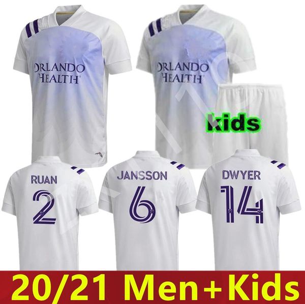 

20 21 orlando city jersey sc soccer nani dwyer akindele mueller moutinho ruan kljestan johnson kids football kits uniform men high-quality, Black;yellow