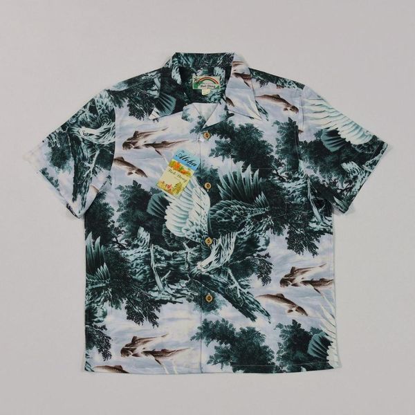 

eagle fish koi spirit japanese shirts hawaiian short sleeve lz5x, White;black