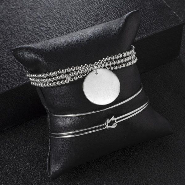 

lots stainless steel women style cuff open charm chain bracelet set beach fashion bangle jewelry, Golden;silver