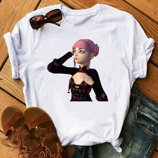 

harajuku anime женщины футболка свободные моды мультфильм женщины топы tee print женские рубашки tee смешные графические женщины футболки, White