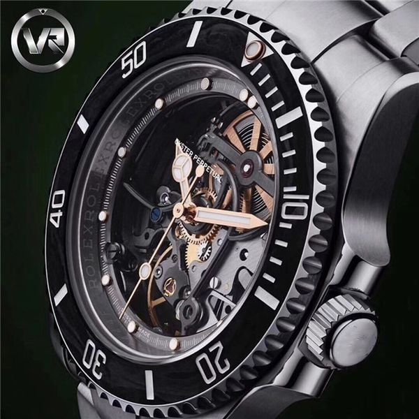

the prototype of vr's full hollow design116610 is the first time to adopt the carbon fiber ring opening to fully automatic disassembly, Slivery;brown