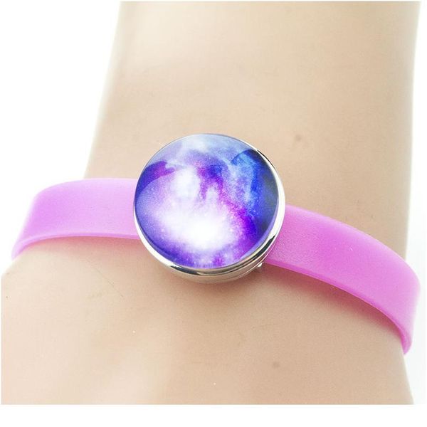 

11 colors diy 20cm snap bracelets candy colors sile rubber leather snap jewelry for women charm button brace bbyvph, Golden;silver