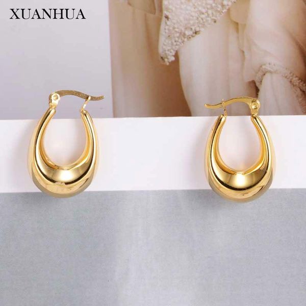 

hoop & huggie xuanhua stainless steel jewelry woman small earrings for women korean earings fashion accessories, Golden;silver