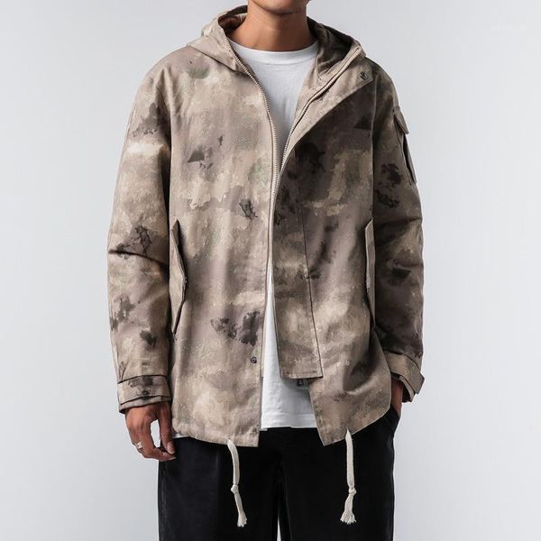 

men's jackets harajuku streetwear black jacket men camouflage army tactical clothing safari hoode hombre modis coat 5xl male1, Black;brown