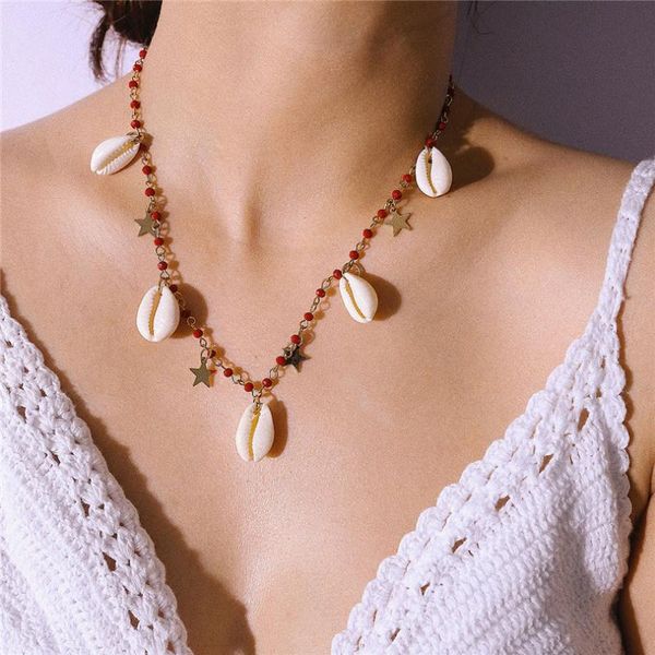 

chains boho sea shell necklace vintage metal statement multilayer color ladies jewelry collares de moda 30aug02, Silver