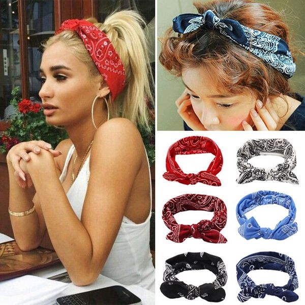 

hair accessories korea fashion women bohemian bands print headbands retro cross band headwrap bandage