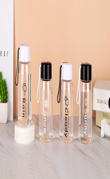 

380 мл креативная простая пластиковая бутылка воды с веревочной петлей пластиковая чашка портативный герметичный герметичный герметичный эко