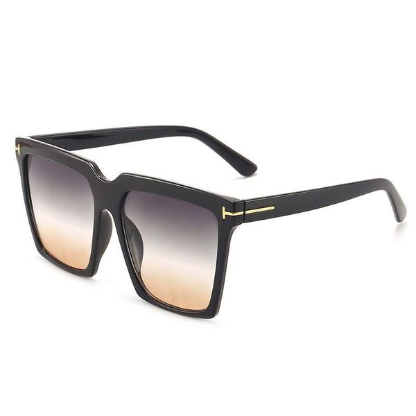 

21 trend box t-shaped new personality versatile sunglasses for men and women, White;black