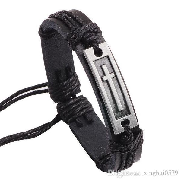 

jewelry small wholesale bracelet spot leather alloy christian cross bracelets with hand v5k