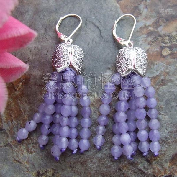 

women's lavender round crystal cz silver lever back earrings1, Golden